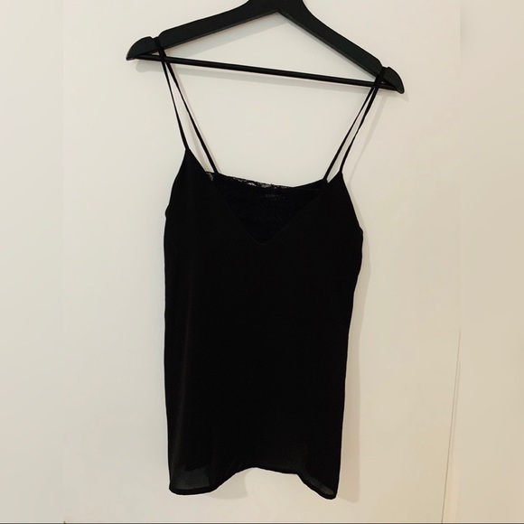 Sexy Black Slinky Cami With Lace - Picture 2 of 4